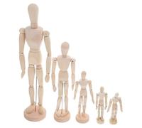 NUOBESTY 5 Pezzi Manichini Articolati in Legno per Modelli Umani Regolabili per Studio Anatomia e Pratica Manichini da Tavolo per Artisti