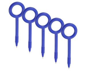 NUOBESTY 5 Pezzi Penna di Sicurezza Flessibile Retrattile Blu 5,7x1,7 | Tpe, Infrangibile e Riutilizzabile, per Ambienti Correttivi e Sale Colloquio