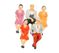 NUOBESTY 5 Pezzi Scale Painted Architectural Model Seating Plastic Figures For Model Trains Dioramas Home Bonsai Decor