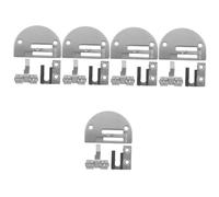 NUOBESTY 5 Set Piedino per Macchina da Cucire Sewing Machine Vestiario cucitrice Piastra dell'ago per Cucire griffa da Cucito Artigianale Denti in Gomma con Fondo in Ferro Silver
