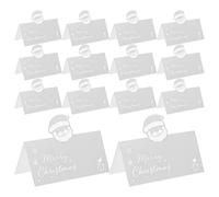 NUOBESTY 50 Pezzi Christmas Table Place Cards With Hollow Santa Cutout Seating Name Tents For Wedding Holiday Dinner And Tea Party Table Setting