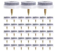 NUOBESTY 50 Pezzi Gommini per Sedie Silicone, Protezioni Rotonde | Piedini per Tavolo Interni Camera da Letto, Abs Ferro Feltro Bianco, Antiscivolo, Inodore,