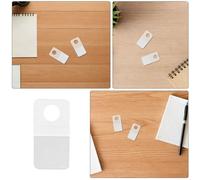 NUOBESTY 500 Pezzi Linguette Adesive Trasparenti per Appendere con Foro Rotondo 25X35Mm Ganci in Plastica Adesiva per Espositori Retail Etichette per Ganci Autoadesivi Compatibili con