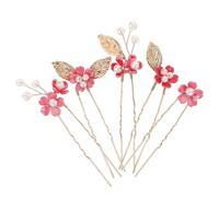 NUOBESTY 5pezzi Spille per Chioma da Sposa Fiore a Cinque Petali in Lega di Zinco Leggere ed Eleganti per Occasioni Speciali e Balli
