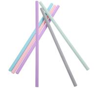 NUOBESTY 6 Cannucce Riutilizzabili in Silicone Dritto per Feste e Attività Scolastiche, senza Sbavature, Sicure e Colorate, per Bevande Sane e Sostenibili Colore Casuale