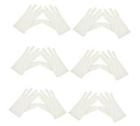 NUOBESTY 6 Paia Guanti senza polvere gioiellieri lanugine gestione protezione ultra lavoro guanti per spolverare in microfibra guanti per gioielli panno in microfibra bianca