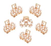 NUOBESTY 6 Pezzi Fermagli per Chioma ad Artiglio in Lega Perle, Mini Clip Piccole Antiscivolo per Donne e Ragazze, Accessori per Acconciature Quotidiane e Regalo Elegante