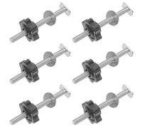 NUOBESTY 6 Pezzi Manopola di Bloccaggio a Stella 5/16 Filettata per T Track | Acciaio Inossidabile e Plastica Nera, Inserto Metallico, Profilo Basso per Laboratori e Ambienti Tecnici