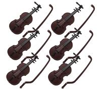 NUOBESTY 6 Pezzi Mini Plastica Effetto Legno Marrone Decorazioni Natalizie per Fai da Te per Casa e Miniature Musicali per e Regali