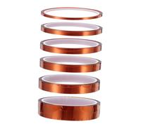 NUOBESTY 6 Pezzi Nastro Termico in Poliimmide Resistente al Calore Nastro Isolante Autoadesivo per Saldatura e Camini Elettrici Larghezze Multiple da 03 a 2 MM per Applicazioni