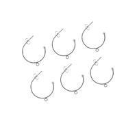 NUOBESTY 6 pezzi Orecchini Cerchietto Acciaio Accessori Eleganti con Gancio C per Donna Base per Pendenti Fai da Te Design Resistente e Leggero per