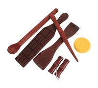 NUOBESTY 6 Pezzi Set Utensili per Scolpire Argilla Filo in Acciaio e Spugna, Manico in Legno Premium, per Modellare e Lavorazione Ceramica a Casa