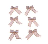 NUOBESTY 6Pcs Jute Burlap Bows DIY Bows Embellishments Decorative Bowknots for Christmas Wedding Present Wrapping Handcraft