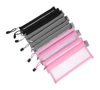 NUOBESTY 6pezzi Borsa Rete Cerniera Trasparente Astuccio in Nylon Doppio Strato Portaoggetti Cerniera Per Cancelleria Portatile Per Forniture Scolastiche e Ufficio