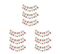 NUOBESTY 9 Pezzi Banner Natalizio di Carta Bandierine, Decorazione per | Compatto e Facile da Installare, Riutilizzabile, Colori Resistenti allo Sbiadimento