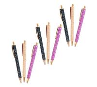 NUOBESTY 9 Pezzi Penne Retrattili Glitterate con Paillettes Penne Metalliche Colorate per Ufficio Scuola e Business per Insegnanti Studenti e Donne