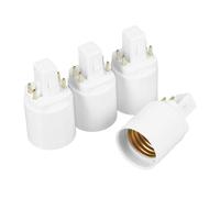 NUOBESTY Adattatore Compatibile LED a E27 G24q 4 Pezzi per Portalampada Base in Rame Nichelato, Resistente al Calore per Lampadine, per Ufficio e Negozio