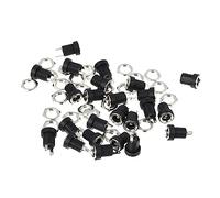 NUOBESTY Adattatore di Alimentazione Dc Connettore Jack per Montaggio a Pannello con Isolamento per Dispositivi Elettronici e Plug Dc 2.1Mm/5.5Mm in Plastica e Metallo Nero