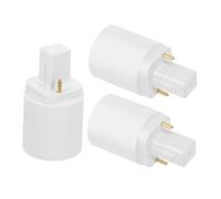 NUOBESTY Adattatore per Lampadina LED 3 Pezzi G24d a E27 2 Poli, Materiale in Rame Nichelato e Pbt Ritardante di Fiamma, Installazione Comoda per Uffici e Case