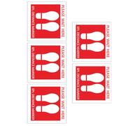 NUOBESTY Adesivi per Mantenere le Distanze Sociali 5 Fogli Autoadesivi in PVC per Scuole Centri Commerciali e Superfici Lisce Segnaletica di Prevenzione per Luoghi Pubblici