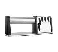 NUOBESTY Affilatore Lame 4 in 1 Affilacoltelli Manuale per Coltelli da Chef e Posate Utensile Pratico per Casa Argento ABS