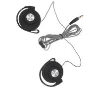 NUOBESTY Auricolari Clip Sulle Orecchie 3,5mm in PC e Nylon, Nero | Archetto Sicuro, Struttura Resistente alla Deformazione, per Tablet e Telefono, Ascolto, Stile Elegante