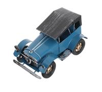 NUOBESTY Auto in Ferro Vintage Blu, Auto D’Epoca Decorativa, Soprammobile da Collezione per Scaffale Ufficio e Temi Decor Vintage
