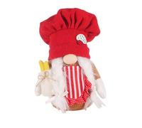 NUOBESTY Bambola Natalizia Decorativa in Stoffa Cappello da Chef Rosso Giocattolo di Natale per Decorazioni da Vetrina e Casa Idea Regalo Festiva per Tavoli Librerie e Comodini
