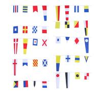 NUOBESTY Bandiere Lettere Nautiche per Segnalazione Marina, Set Completo 40 Pezzi Bandiere del Codice Internazionale, Decorazioni per Barche, Imbarcazioni e Feste a Tema Esterne