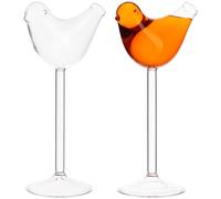 NUOBESTY Bicchieri da Martini in Vetro Trasparente 150Ml Set 2 Pezzi Bicchieri da Cocktail Creativi a Forma di Volatile Calici da Bar per Intrattenimento e Degustazione