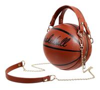 NUOBESTY Borsa Tracolla Donna in Pu Bianco a Forma di Pallone da Basket Capiente e Portatile, Stile alla Moda per Dating e Uso Quotidiano
