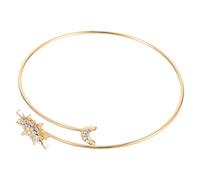 NUOBESTY Bracciale Geometrico Regolabile in Lega Zirconi, Sole e Luna Oro