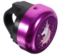 NUOBESTY Campanello per Bicicletta Unicorno Cartone, Porpora, per Bambine | Plastica e Lega di Alluminio, Morsetto Regolabile 22mm, Uso su Tricicli e Monopattini