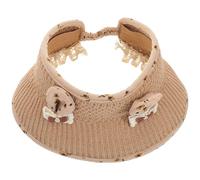 NUOBESTY Cappello da Sole per Bambina, Cappellino per Bimbi con Orecchie da Coniglio, Tesa Larga, Top Aperto, Fibra Acrilica, caffè, 48-50cm, per Uscite al Parco in Estate