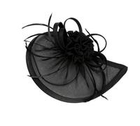 NUOBESTY Cappello da Sposa Fascinator Rete con Cappucci di Fissaggio Nero Accessorio per Sera E Cerimonie Nuziali