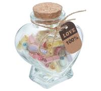 NUOBESTY Capsule Messaggio in Bottiglia Trasparente a Forma di Cuore Set di Barattoli Decorativi Coperchio per Regali di San Compleanno e Anniversario Bottiglia dei Desideri per Coppie