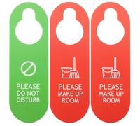 NUOBESTY Cartellini per Porta 3 Pezzi in PVC Doppia Faccia Etichetta per Maniglia Porta Non Disturbare e Prego Pulire” Appendino Pratico per Hotel Uffici e Uso Domestico