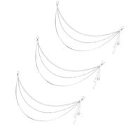 NUOBESTY Catena da Vita Punk da 3 Pezzi in Metallo Argento Decorazioni a Stella, Adatta per Pantaloni Unisex, per Feste Notturne e Look alla Moda