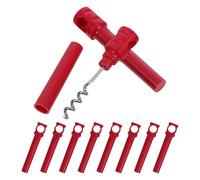 NUOBESTY Cavatappi da Cameriere Manuale Rosso Set da 10 Pezzi, Apribottiglie Portatile Tascabile per Vino Rosso, Utensile da Bar Compatto per Picnic, Viaggi e Feste