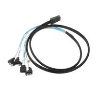 NUOBESTY Cavo Dati Interno Mini Sas Sff-8087 a 4 Sata, 1 Metro, Nero | Connettore a 90 Gradi, Trasmissione Rapida e Schermatura Contro Disturbi, Struttura Flessibile per Montaggio Interno