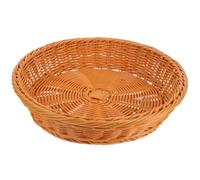 NUOBESTY Cestino Rotondo in Vimini Intrecciato Piccolo da 30 CM Contenitore Multiuso per Frutta Pane e Snack Resistente Finto Rattan per Cucina e Tavola Adatto per Uso Interno ed
