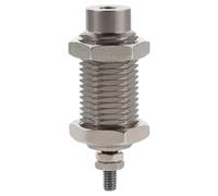 NUOBESTY Cilindro Pneumatico Mini a Singola Azione Filettatura, 10mm | Rame Argentato, Stelo a Punta e Corsa 15mm, per Dispositivi di Posizionamento e Assiemi Compatti