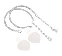 NUOBESTY Cinturini per Scarpe con Cristalli e Perline in Lega di Zinco Argento, Fascia per Tacchi Alta Sicurezza e Comfort, Accessorio Elegante per Scarpe Donna