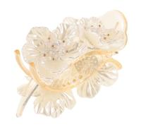 NUOBESTY Clip Chioma Donna Fiore Grande in Plastica Bianca, Mollettone Elegante e Decorativo per Chioma Spessi, la Vita Quotidiana e Feste Amici