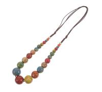 NUOBESTY Collana Boho Perline Ceramiche Regolabile Multistrand Donna | Stile Vintage Creativo, Adatta a Compleanni e Festività, Lunga Collana Boho per Uomo e Donna