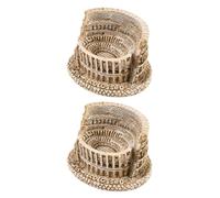 NUOBESTY Colosseo in Resina, Set 2 Pezzi per Decorazione Vaso e Tavolo di Sabbia, Statuette Compatte per Giardinaggio e Ambienti Interni