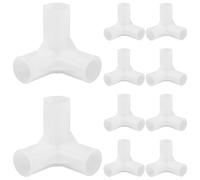 NUOBESTY Connettori per asta a 3 vie per armadio/guardaroba, 10 pezzi in plastica ispessita, diametro interno 13 mm, accessori per scarpiera e armadio portatile, unione resistente