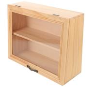 NUOBESTY Contenitore da Scrivania in Legno Doppio Strato Naturale Organizer per Bustine di Tè e Porta Pane da Cucina Scaffale Compatto per Conservazione Alimenti e Piano di Lavoro