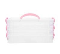 NUOBESTY Contenitore per Matite e Pennarelli Rosa, Impilabile, per Scuola | Pp Resistente, Struttura Smontabile, Salva Spazio, per Studenti, Decorazioni Scuola, Uso da Banco