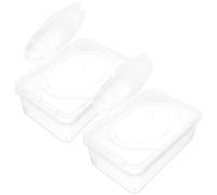 NUOBESTY Contenitore per Salviette in Pp Leggero e Portatile con Coperchio Antipolvere, Scatola per Salviette da Viaggio 2 Pezzi per Passeggino e Tavolo